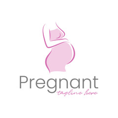 Pregnant logo template vector illustration