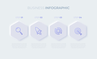 Presentation business infographic template with four options Premium Vector
