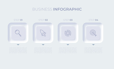 Presentation business infographic template with four options Premium Vector
