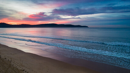 Fototapeta premium Aerial views sunrise at the seaside