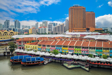 Obraz premium Clarke Quay located at Singapore River Planning Area in singapore