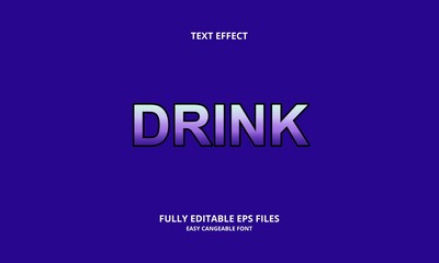 drink style editable text effect
