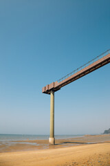 Sand beach and Janghang Skywalk in Seocheon, Korea