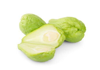 Chayote isolated on white background