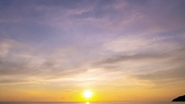 4K Time lapse of Majestic sunset or sunrise landscape Amazing light of nature cloudscape sky and Clouds moving away rolling 4k colorful dark sunset clouds Footage timelapse