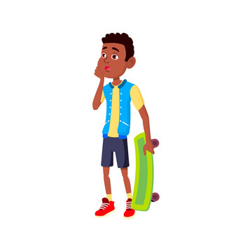 boy with skateboard saw accident on track cartoon vector. boy with skateboard saw accident on track character. isolated flat cartoon illustration