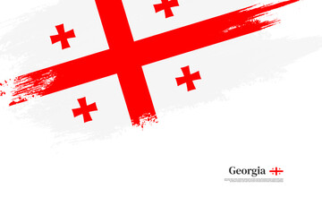 Happy independence day of Georgia with grungy stylish brush flag background