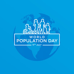 World Population Day Illustration, Poster, Banner, greeting card - Vector