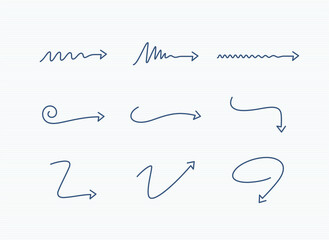 curved arrow icon set: thin line drawing arrows for web and app. editable stroke vector illustration