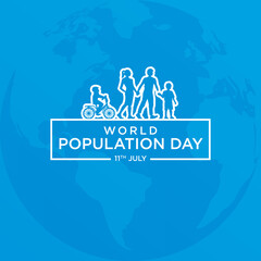 World Population Day Illustration, Poster, Banner, greeting card - Vector