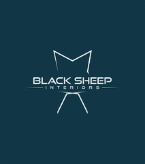 Black sheep interiors creative vector logo template