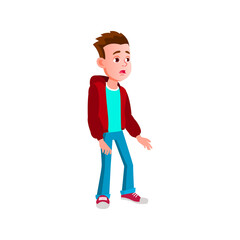 disappointed boy teenager saw amazing show cartoon vector. disappointed boy teenager saw amazing show character. isolated flat cartoon illustration