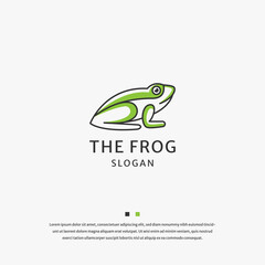 frog logo icon design template flat vector