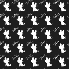 seamless pattern of cute cat shape