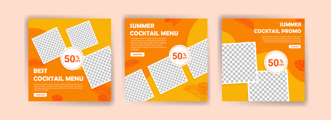 Summer cocktail menu. Best cocktail menu. Banner vector for social media ads, postcard, web ads, business messages, discount flyers and big sale banners.