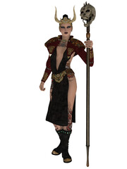 3d illustration of an woman with a fantasy outfit