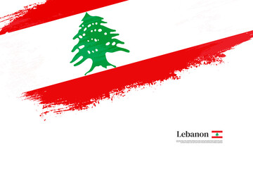 Happy independence day of Lebanon with grungy stylish brush flag background