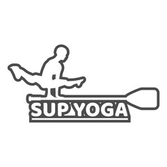 Paddle board yoga meditation. Healthy lifestyle concept