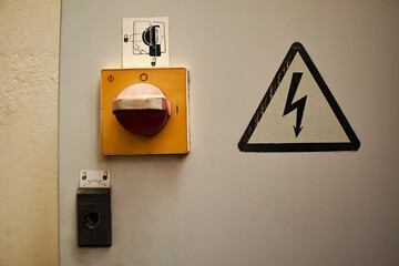 power switch on the industrial plant. 
