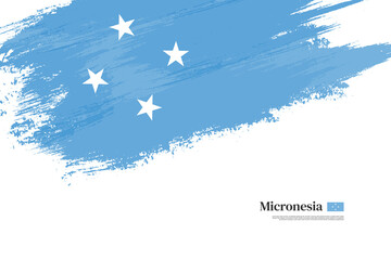 Happy independence day of Micronesia with grungy stylish brush flag background