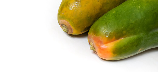 Two papayas with copy space suitable for a landing page or website.