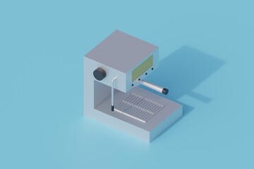 coffee machine single isolated object. 3d render illustration