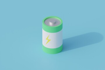 battery single isolated object. 3d render illustration