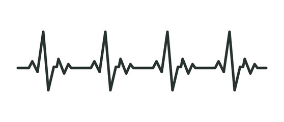 Heart cardiogram line icon. Simple outline style. pulse, ecg, ekg, hertbeat, electrocardiogram, graph, rhythm cardioid concept. Vector illustration isolated on white background. Thin stroke EPS 10 - obrazy, fototapety, plakaty
