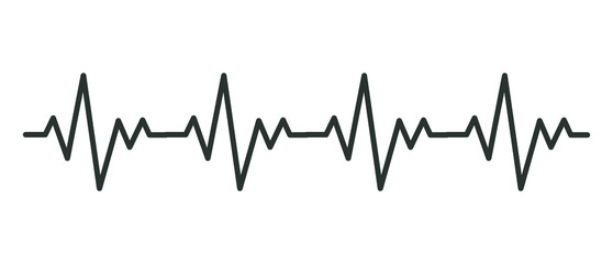 Heart cardiogram line icon. Simple outline style. pulse, ecg, ekg, hertbeat, electrocardiogram, graph, rhythm cardioid concept. Vector illustration isolated on white background. Thin stroke EPS 10