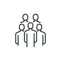 Crowd line icon. Simple outline style. Organisation, group, management, people, team, member, staff concept. Vector illustration isolated on white background. Thin line symbol. Thin stroke EPS 10.