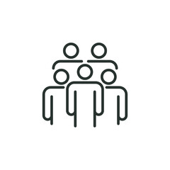 Crowd line icon. Simple outline style. Organisation, group, management, people, team, member, staff concept. Vector illustration isolated on white background. Thin line symbol. Thin stroke EPS 10.