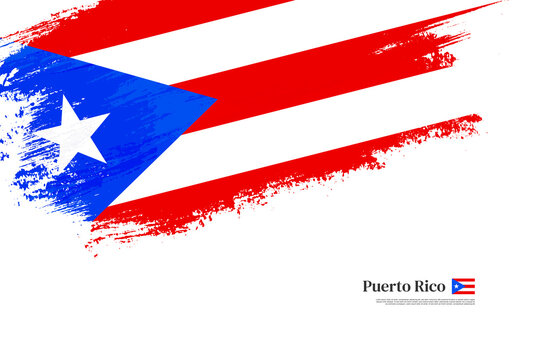 Happy constitution day of Puerto Rico with grungy stylish brush flag background