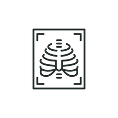 X-ray line icon. Simple outline style. Radiology, chest, scan, medical, skeleton, bone, technology, medical concept. Vector illustration isolated on white background. Thin stroke EPS 10