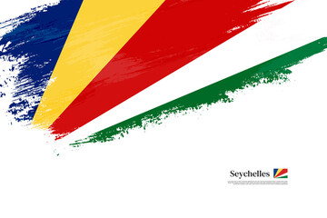 Happy independence day of Seychelles with grungy stylish brush flag background