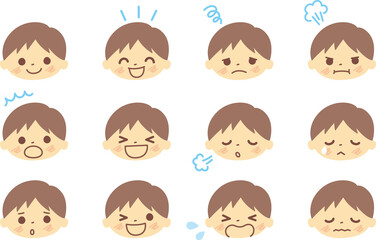 2106010_喜怒哀楽の男の子の顔