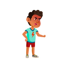 mad arabic boy shouting on brother cartoon vector. mad arabic boy shouting on brother character. isolated flat cartoon illustration