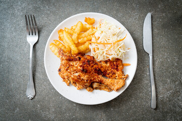 grilled spicy barbecue chicken steak
