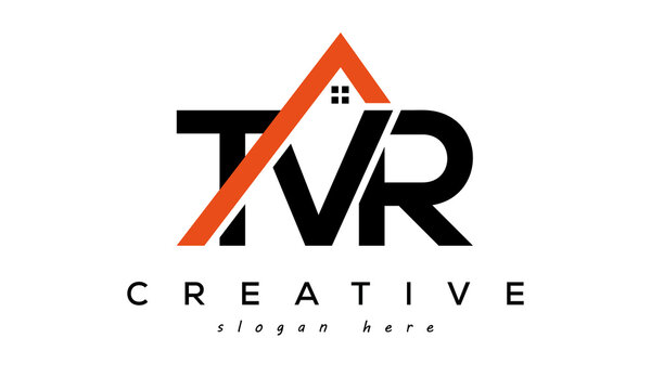 TVR letters real estate construction logo vector
