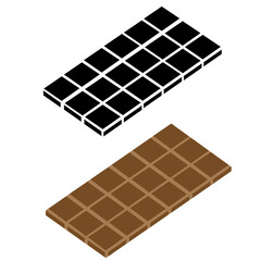 chocolate bar icon on white background. chocolate sign. tasty chocolate bar. flat style.