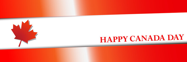 Happy Canada day web baner. Text and Canadian flag color. EPS10 vector illustration.