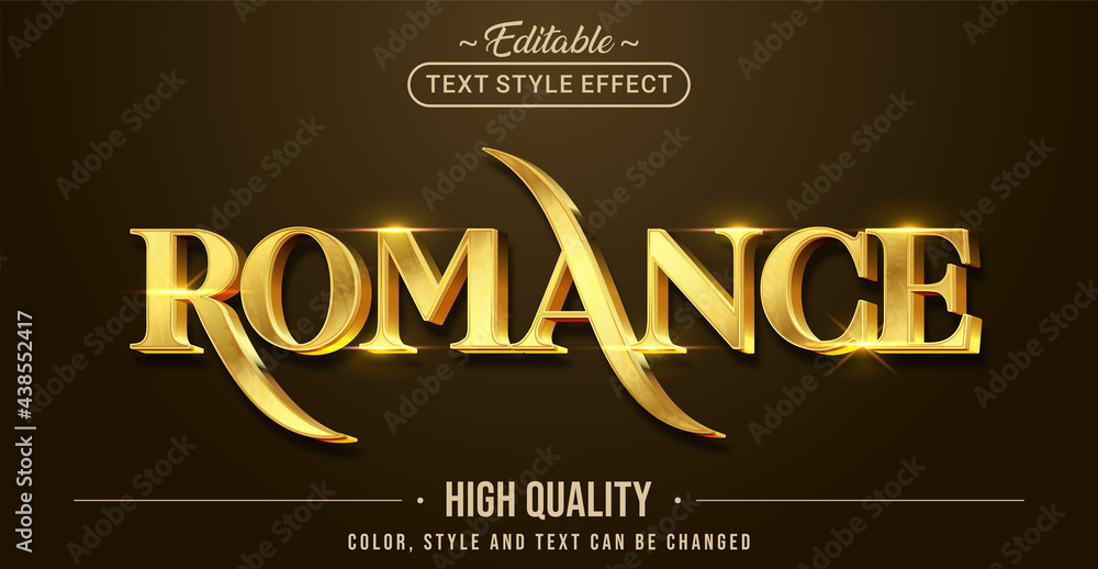 Poster editable text style effect - romance text style theme.