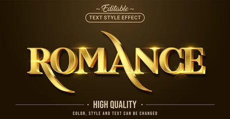 Fotobehang Editable text style effect - Romance text style theme. © Rtn_Studio
