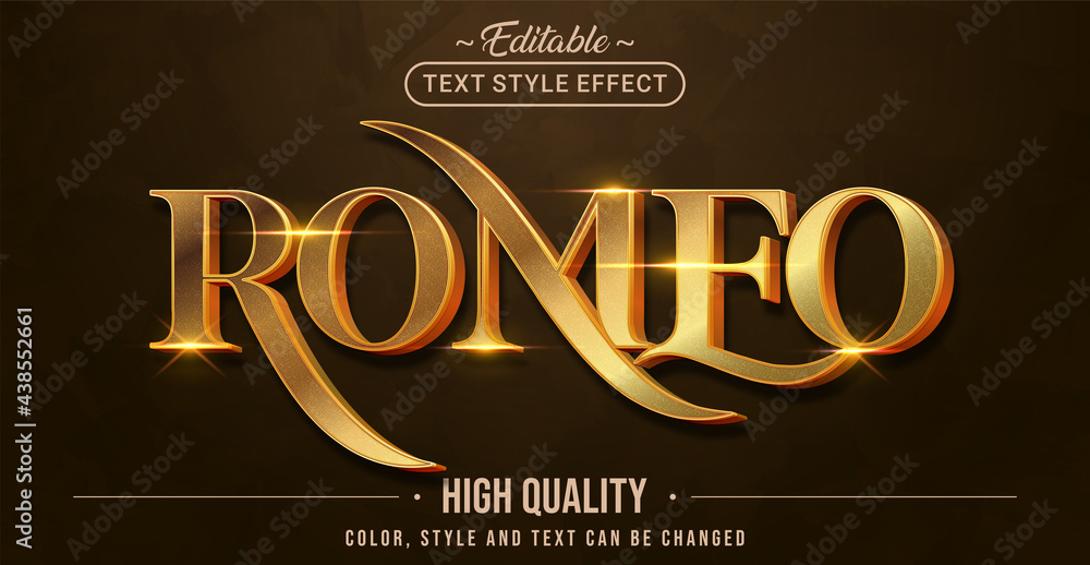 Poster editable text style effect - romeo text style theme.