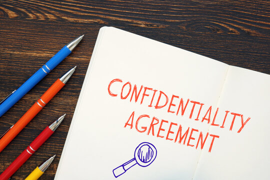  Confidentiality Agreement phrase on the piece of paper.
