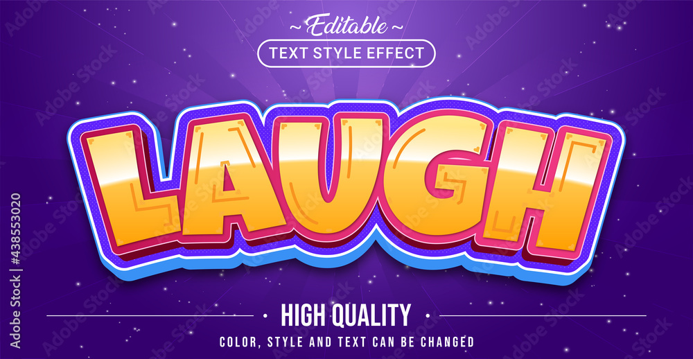 Poster Editable text style effect - Laugh text style theme.