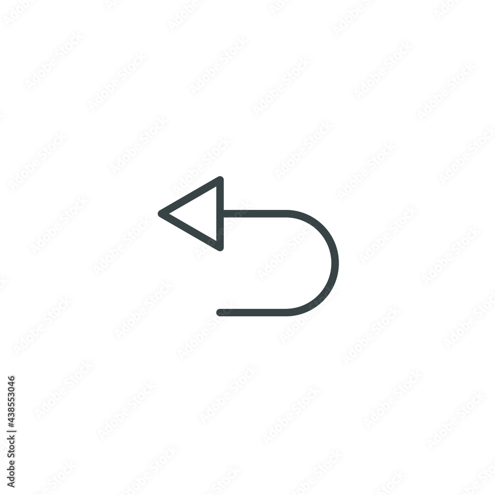 Poster return arrow line icon. simple outline style. back button, previous, turn, undo concept. vector symb