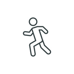 Fototapeta na wymiar Run line icon. Simple ouline style. Active, sport, stick man run concept. Vector symbol illustration isolated on white background. Thin stroke EPS 10.