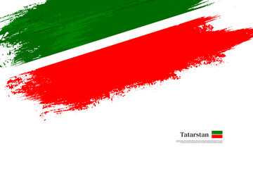 Happy independence day of Tatarstan with grungy stylish brush flag background