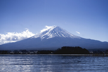Landscape of Mt. Fuji view from Kawaguchiko lake, Japan