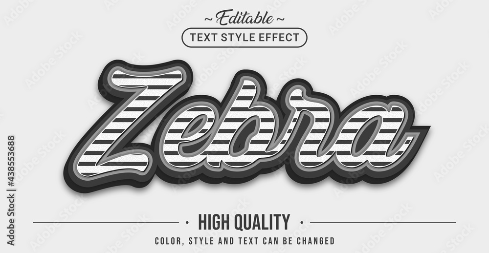 Poster Editable text style effect - Zebra text style theme.